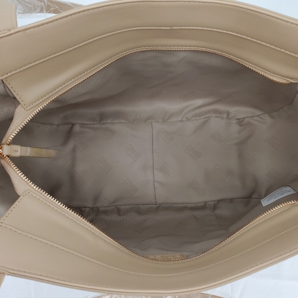 Cavalli Class Sandra Shopper Tote Bag Almond Buff Satchel Handbag Purse New - Picture 4 of 8